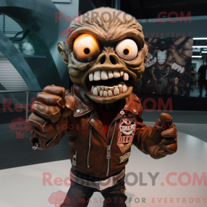 Brown Zombie mascot costume...