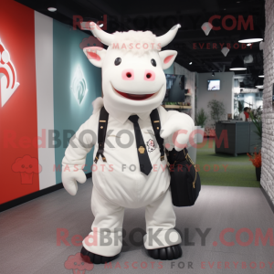 White Cow maskot draktfigur...