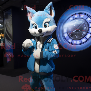 Blue Fox mascot costume...
