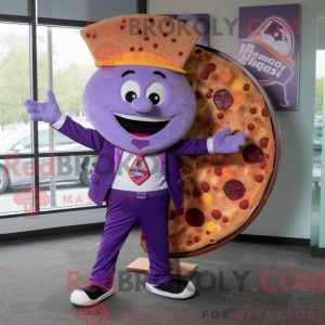 Purple Pizza Slice mascot...