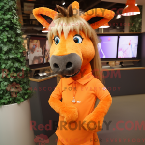 Orange æsel maskot kostume...