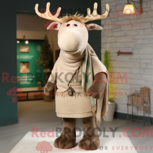 Beige Irish Elk mascot...