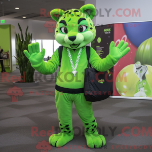 Lime Green Bobcat mascot...