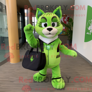 Lime Green Bobcat mascot...