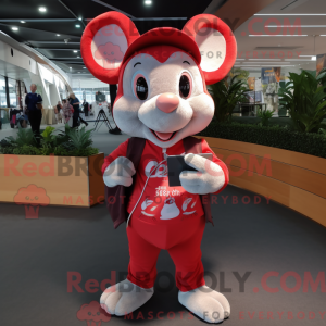 Red Mouse mascot costume...
