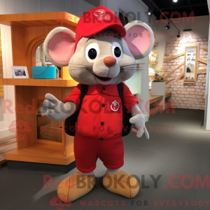 Red Mouse mascot costume...