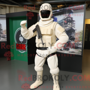 Cream Gi Joe maskot kostume...