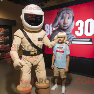 Cream Gi Joe mascot costume...