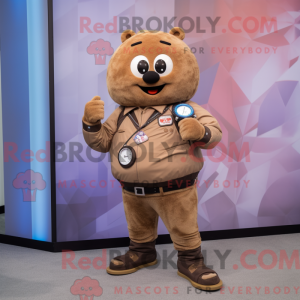 Tan Moussaka mascot costume...