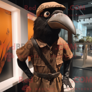 Brown Crow mascot costume...