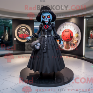 Sort Undead maskot kostume...