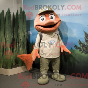 Tan Salmon mascot costume...