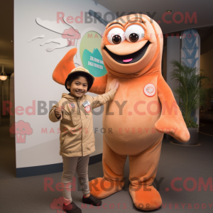 Tan Salmon mascot costume...