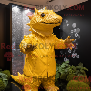 Gold Ankylosaurus mascot...