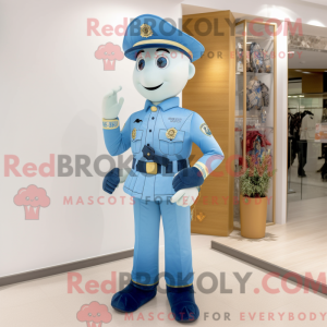 Blue Fire Fighter mascot...