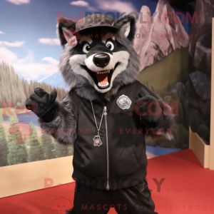 Black Wolf mascot costume...