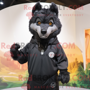 Black Wolf mascot costume...
