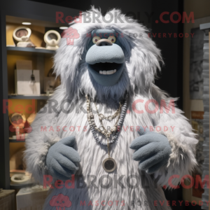 Gray Yeti mascot costume...