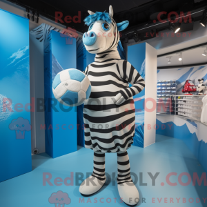 Blå Zebra-maskotdraktfigur...