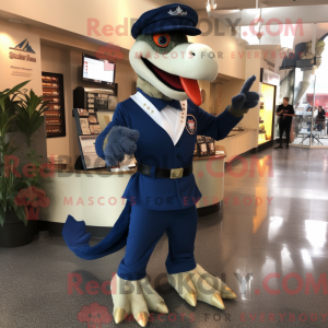 Navy Utahraptor mascot...