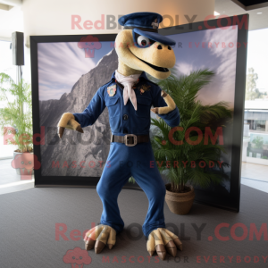 Navy Utahraptor mascot...