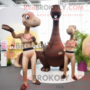 Brown Brachiosaurus mascot...