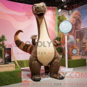 Brun Brachiosaurus maskot...