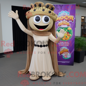 Tan Pizza maskot kostume...