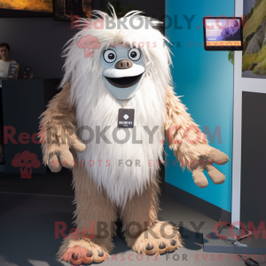 Tan Yeti maskotdraktfigur...