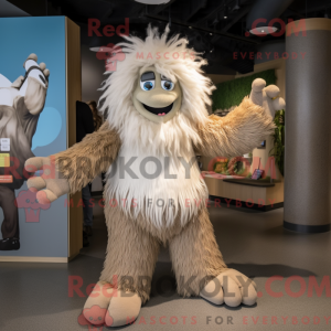 Tan Yeti maskotdraktfigur...