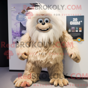 Tan Yeti mascottekostuum...