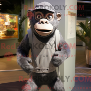 Mascotte de chimpanzé gris...