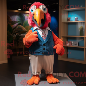 Peach Macaw mascot costume...