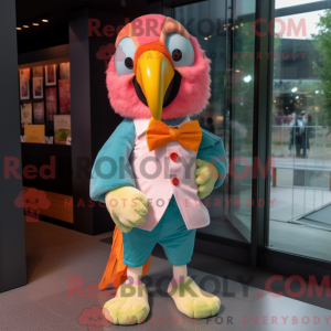 Pfirsich-Ara-Maskottchen-Ko...