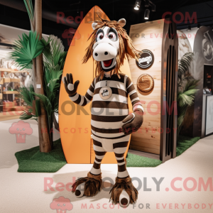 Bruin zebra-mascottekostuum...