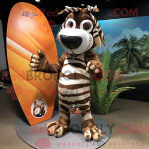 Brun Zebra maskot kostume...