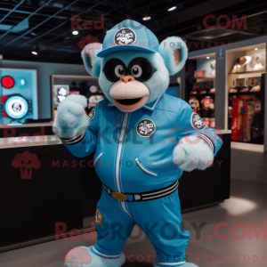 Sky Blue Monkey maskot...