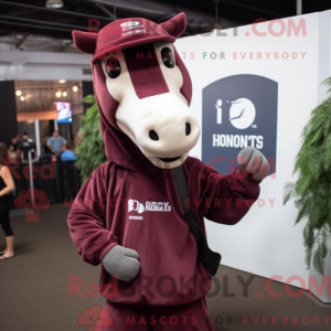 Maroon Horse maskot kostume...