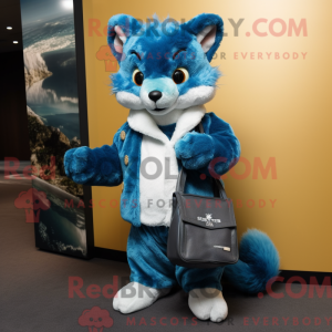 Blue Marten mascot costume...