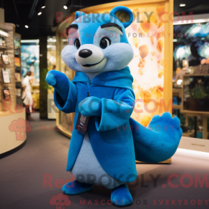 Blue Marten mascot costume...