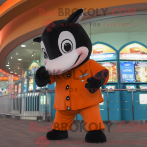 Orange Killer Whale mascot...