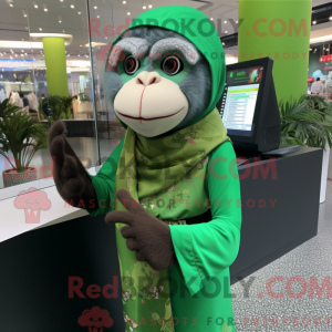 Green Monkey mascot costume...