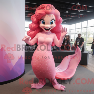 Pink Mermaid mascot costume...