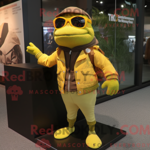 Yellow Frog mascot costume...