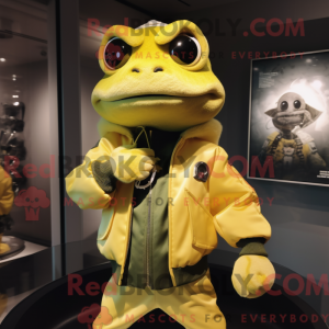 Yellow Frog mascot costume...