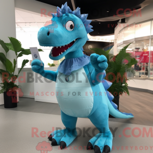 Sky Blue Spinosaurus mascot...