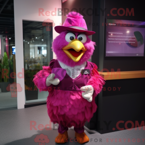 Magenta Hens mascot costume...