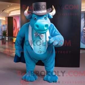 Cyan Buffalo Maskottchen...