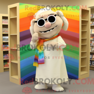 Beige regnbue maskot...