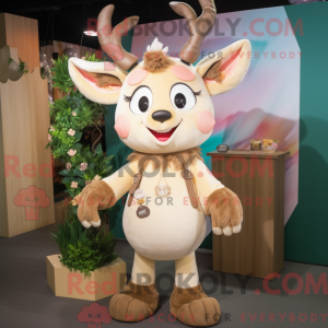 Cream Deer maskot kostume...